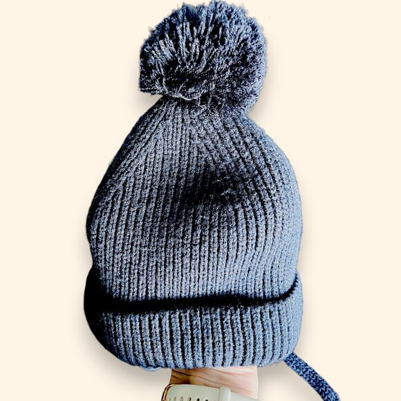 Zara Baby Knit Winter Hat | Pom Pom Beanie | Lined + Ear Straps | 36 cm - Picture 3 of 3